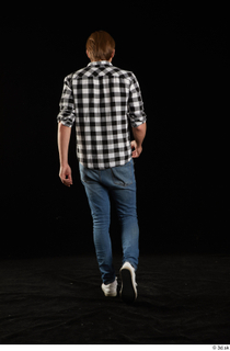  Stanley Johnson  1 back view casual dressed jeans shirt sneakers walking whole body 0007.jpg